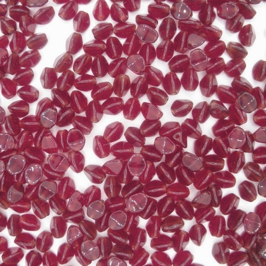 50 x pinch beads in Ruby Red (3x4.5mm)