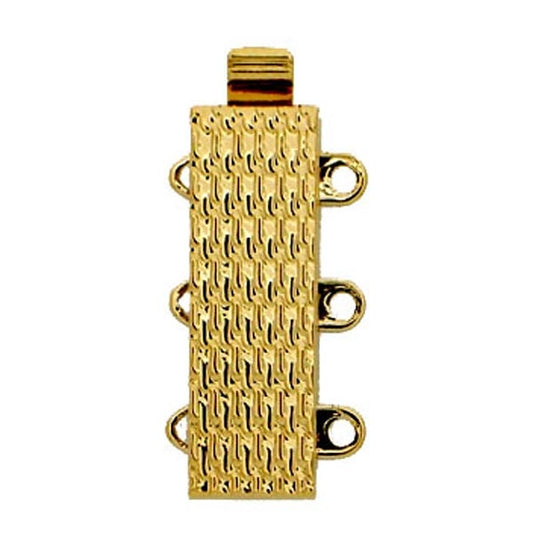 Claspgarten Gold clasp with 3 rows 13613 - 19x6mm