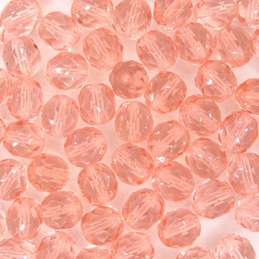 25 x 8mm faceted beads in Light Rose