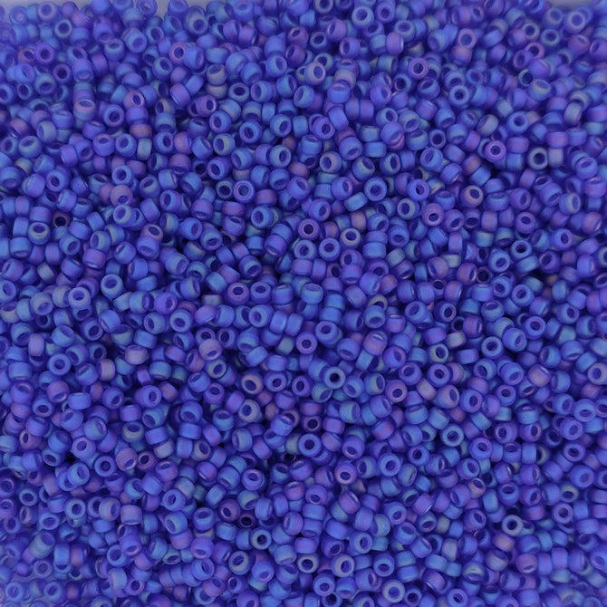 0151FR - 5g Size 15/0 Miyuki seed beads in Matt Transparent Cobalt AB