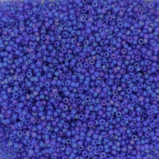 0151FR - 5g Size 15/0 Miyuki seed beads in Matt Transparent Cobalt AB