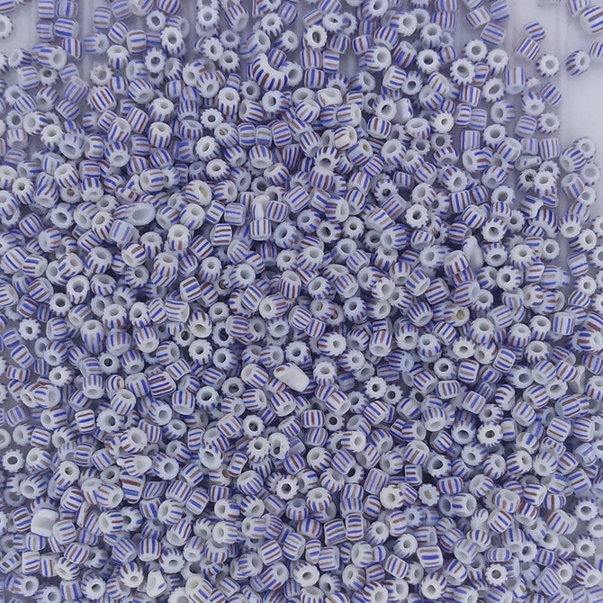 5g Red, White and Blue 14/0 Venetian seed beads (1950s)