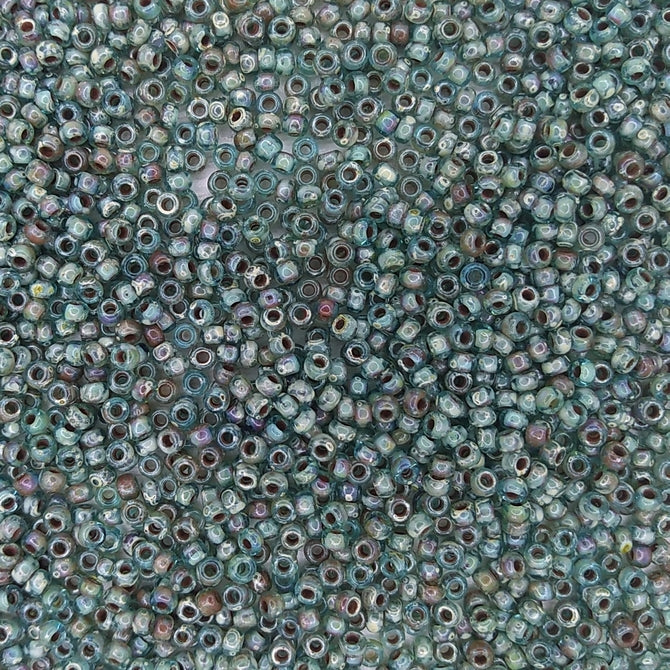 4506 - 10g Size 8/0 Miyuki seed beads in Transparent Sea Foam Picasso