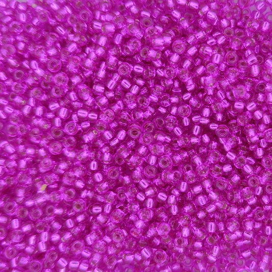 1340 - 10g Size 11/0 Miyuki seed beads in Silver lined Fuchsia