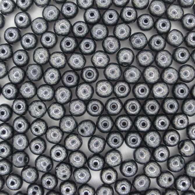 50 x 5mm round beads in Gunmetal