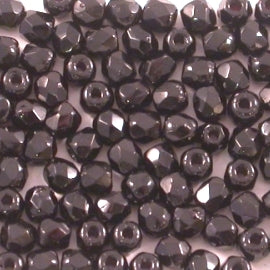 50 x 2.5mm faceted beads in Black