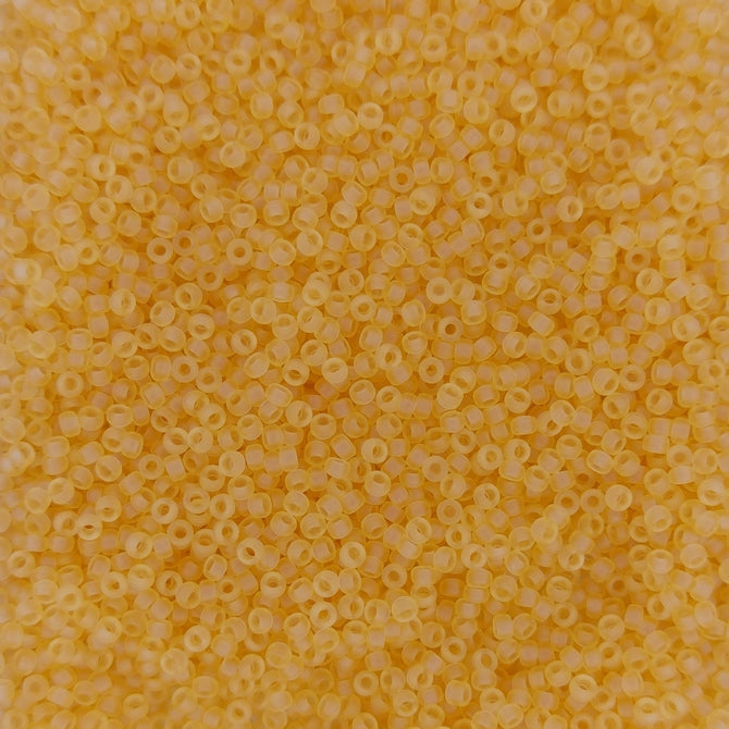 0132F - 5g Size 15/0 Miyuki seed beads in Matt Transparent Light Topaz