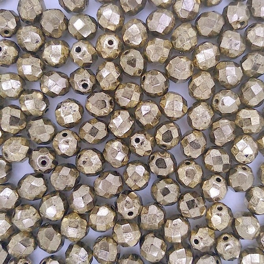 10 x 8mm faceted beads in Bronze