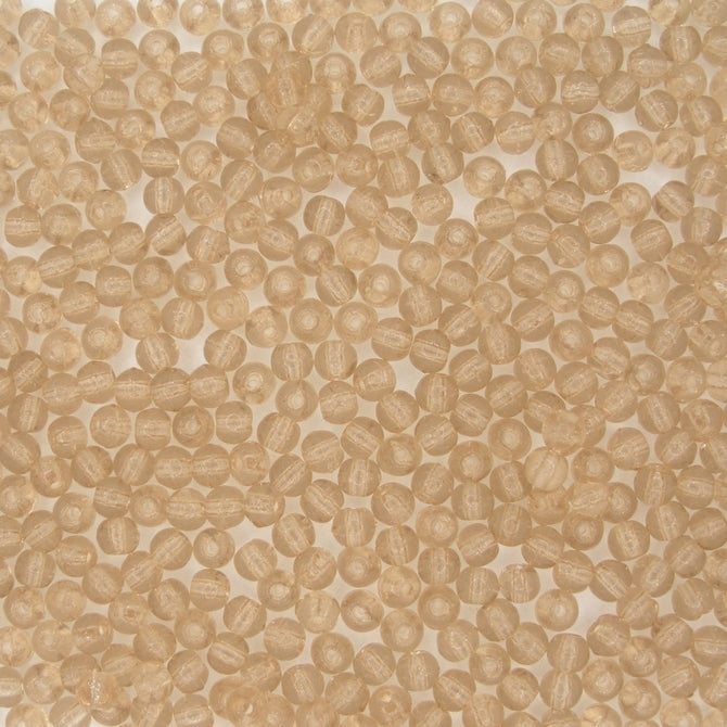 50 x 3mm round beads in Light Colorado Topaz