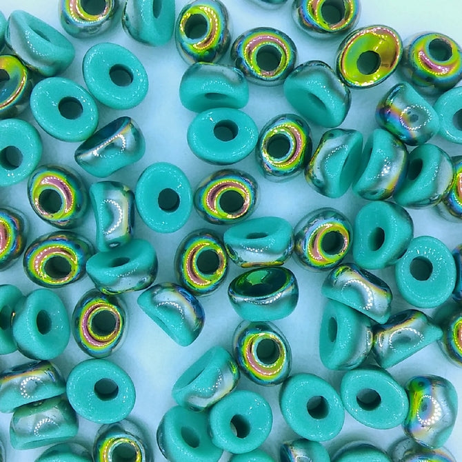 10 x Nano beads in Turquoise Vitrail