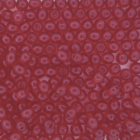 50 x 4mm round beads in Siam Ruby