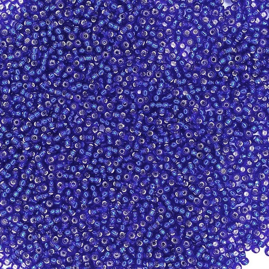0020 - 10g Size 11/0 Miyuki seed beads in Silver lined Cobalt