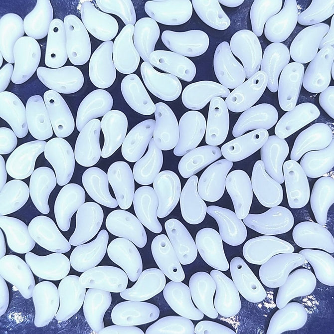 20 x Right Zoliduo beads in Alabaster Shimmer