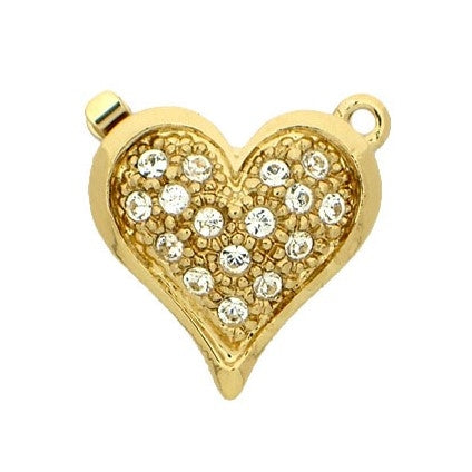 Claspgarten Gold Heart clasp with 1 row 13921 - 18x17mm