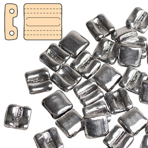 10 x Fixer beads in Labrador Silver with horizontal holes (8x7mm)