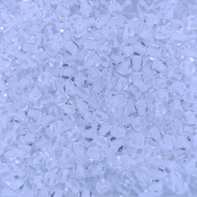 50 x 4mm pressed bicones in Crystal