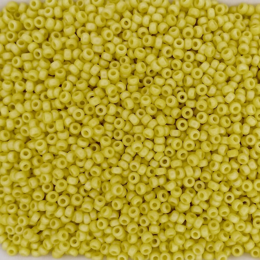 0404FR - 10g Size 11/0 Miyuki seed beads in Matt Opaque Yellow AB