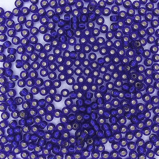 0020 - 10g Size 8/0 Miyuki seed beads in Silver lined Cobalt