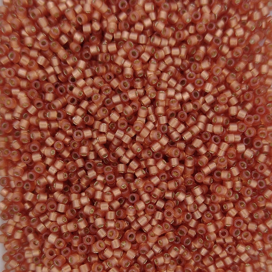 DB2178 - 1g Size 11/0 delicas in Duracoat SF Silver lined Papaya
