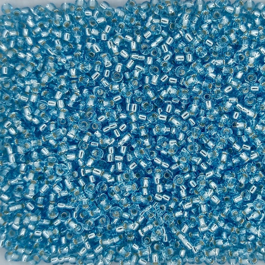 0018 - 10g Size 11/0 Miyuki seed beads in Silver lined Aqua