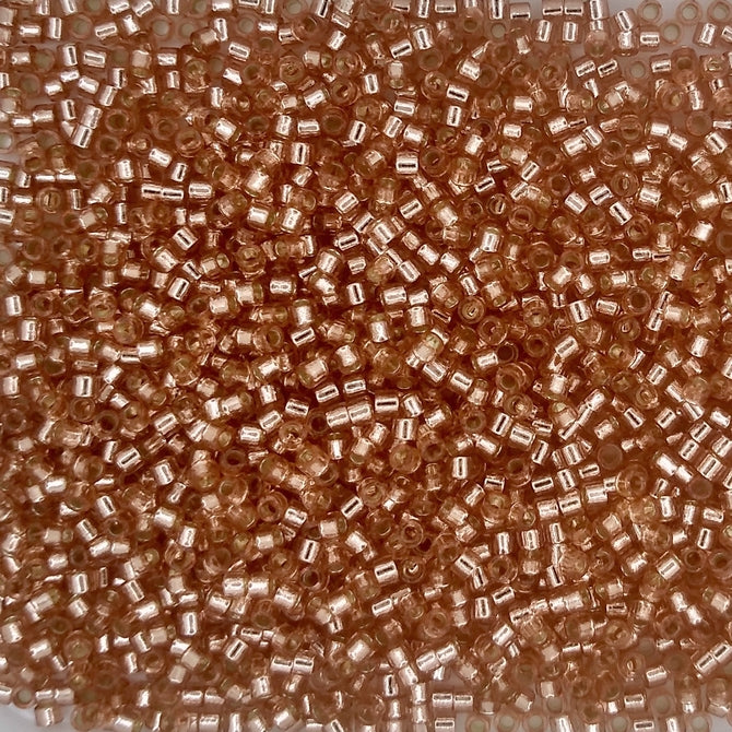 DB2151 - 1g Size 11/0 delicas in Duracoat Silver lined Rose Copper