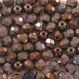 50 x 5mm faceted beads in Brown Iris