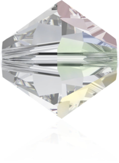 12 x 5mm bicones in Crystal AB (Swarovski) Xilion 5328