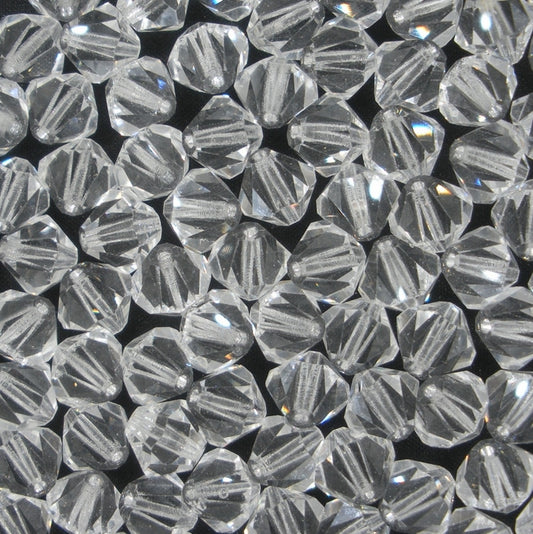 10 x 8mm bicones in Crystal (Czech)