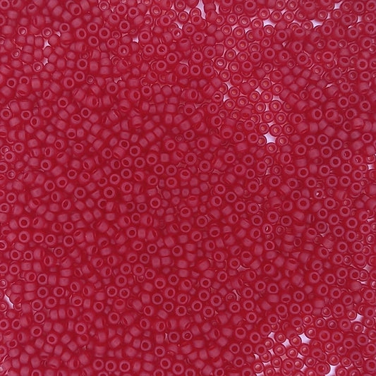 0141F - 10g Size 11/0 Miyuki seed beads in Matt Red