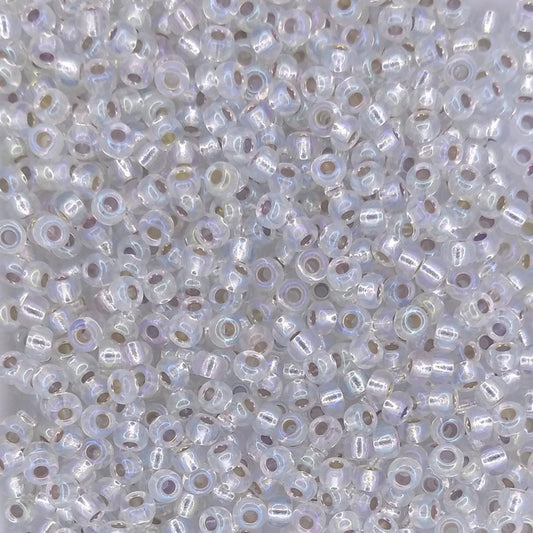 1001 - 10g Size 8/0 Miyuki seed beads in Silver lined Crystal AB