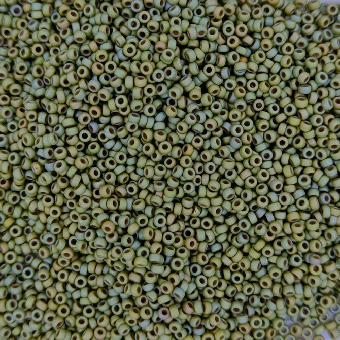 2033 - 5g Size 15/0 Miyuki seed beads in Matt Opaque Light Olive Lustre