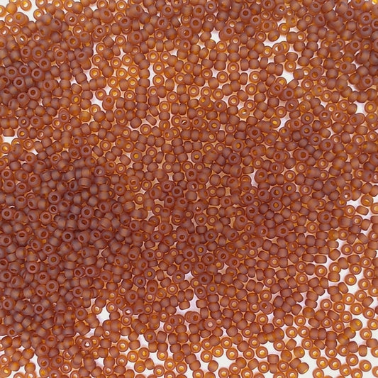 0134F - 10g Size 11/0 Miyuki seed beads in Matt Dark Topaz