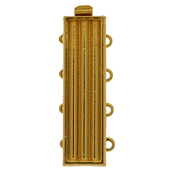 Claspgarten Gold clasp with 4 rows for use with Delicas 14843 - 26x7mm