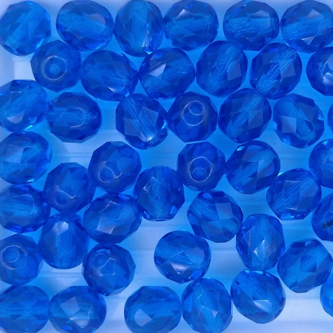25 x 8mm faceted beads in Dark Blue