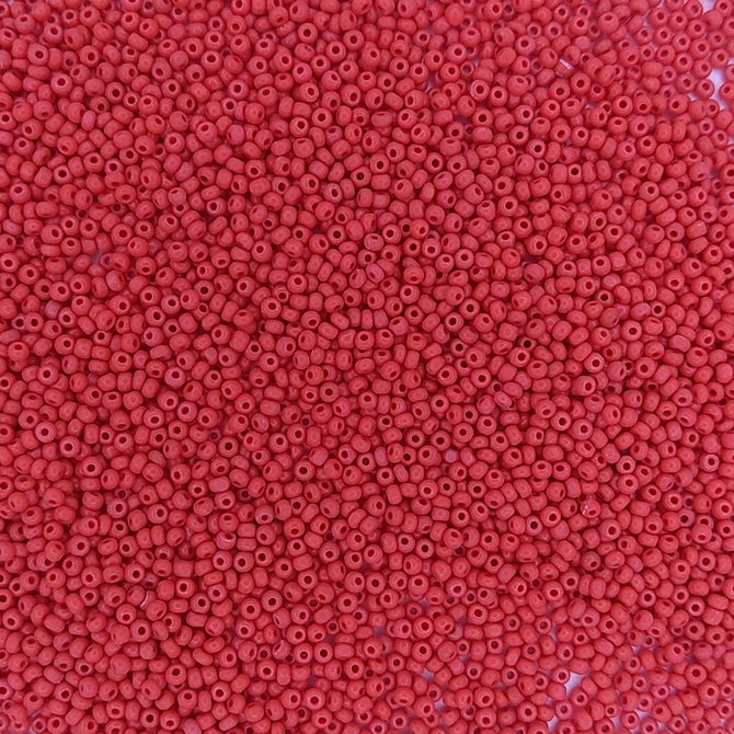 5g of Size 13/0 Czech charlottes in Opaque Coral