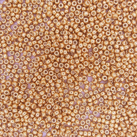 4203 - 10g Size 8/0 Miyuki seed beads in Duracoat Galvanised Yellow Gold