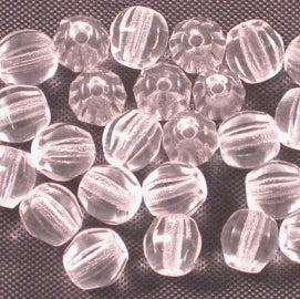 25 x 5mm Smooth Ground faceted beads in Crystal