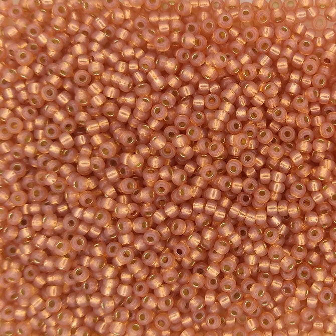 4233 - 50g Size 11/0 Miyuki seed beads in Duracoat Silver lined Rose Gold