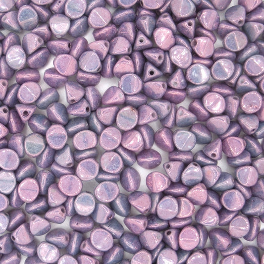 50 x pinch beads in Lila Vega Lustre (3x5mm)