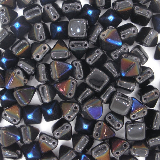 10 x 6mm pyramids in Black Azuro