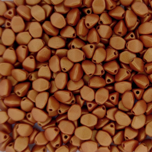 50 x pinch beads in Gold Shine Orange (3x5mm)