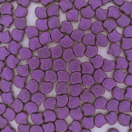 25 x Ginko beads in Metallic Suede Purple