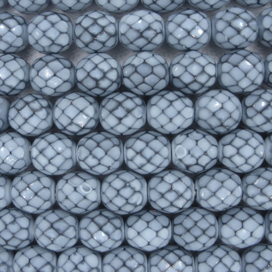 15 x 10mm snake skin beads in Fog Blue