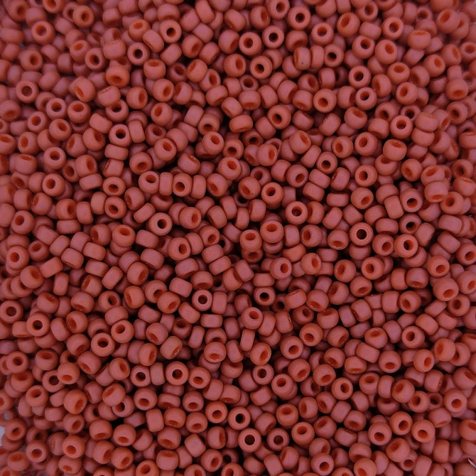 2315 - 10g Size 11/0 Miyuki seed beads in Matt Opaque Terracotta