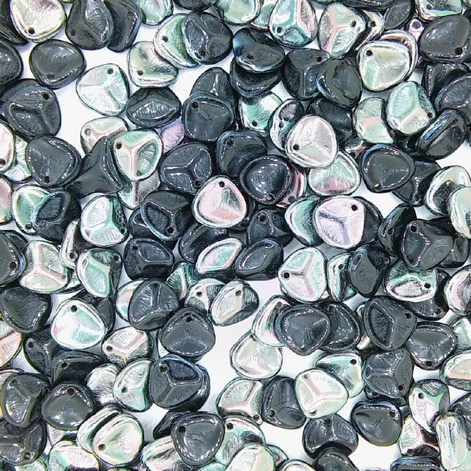 25 x small rose petals in Black/Apricot Medium (8x7mm)