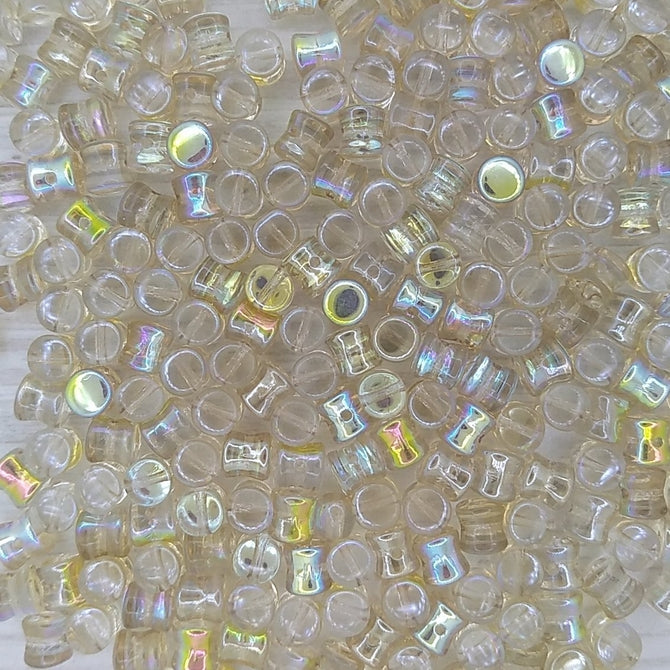 50 x diabolo beads in Lemon Rainbow