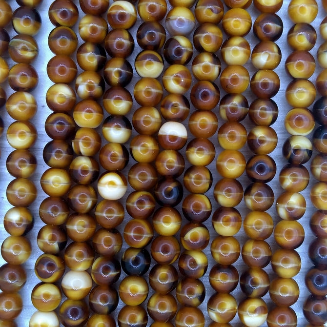 35 x 5mm round beads in Caramel