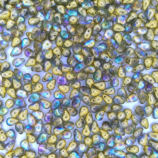 50 x drops in Golden Rainbow (6x4mm)