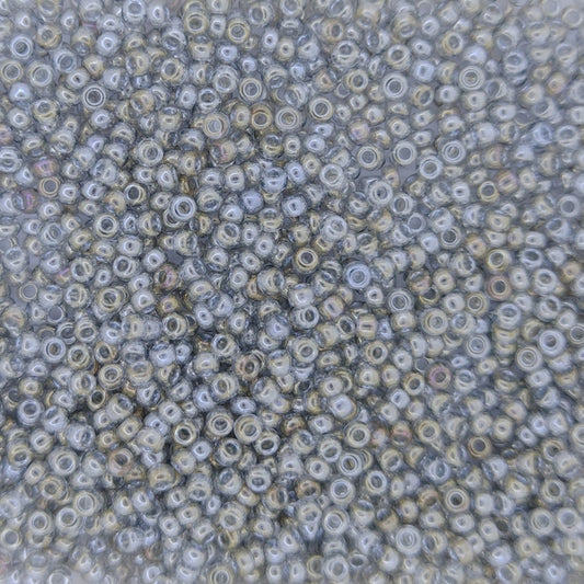 1881 - 10g Size 11/0 Miyuki seed beads in Transparent Silver/Grey Gold Lustre