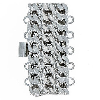 Claspgarten Silver clasp with 5 rows 13732 - 27x15mm